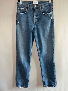 Agolde Classic Mid-Blue Straight Jeans - Size 26